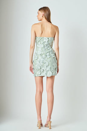 ENDLESS ROSE - Floral Embroidered Mini Dress - DRESSES available at Objectrare