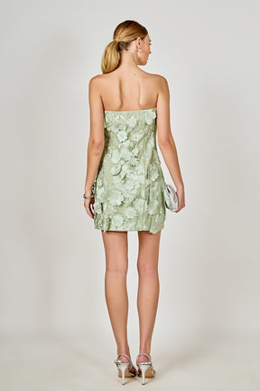 ENDLESS ROSE - Floral Embroidered Mini Dress - DRESSES available at Objectrare