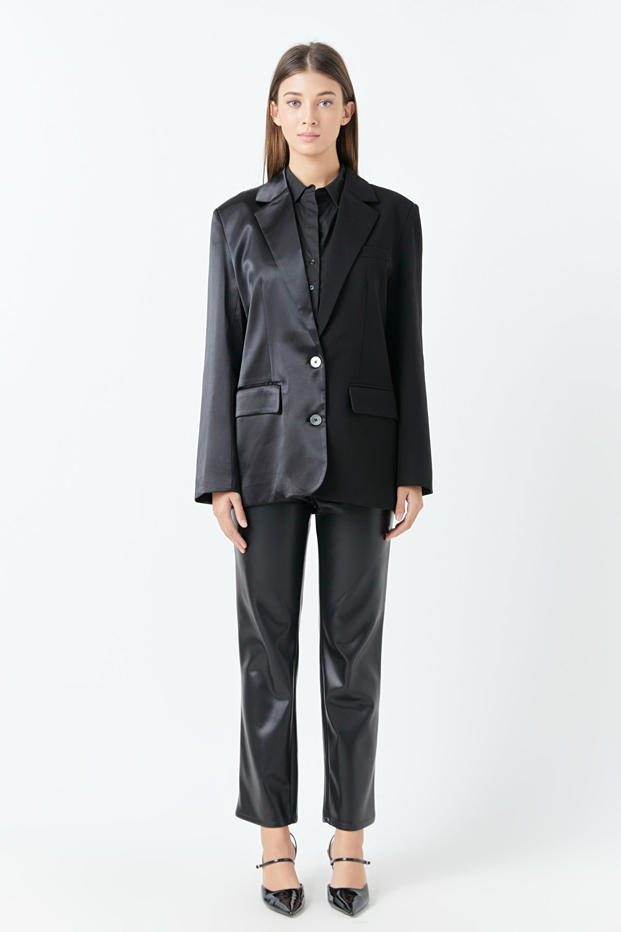 ENDLESS ROSE - Satin Suit Blazer - BLAZERS available at Objectrare