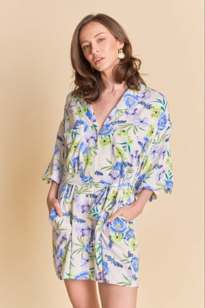 ENDLESS ROSE - Floral Print Belted Collared Dress - DRESSES available at Objectrare