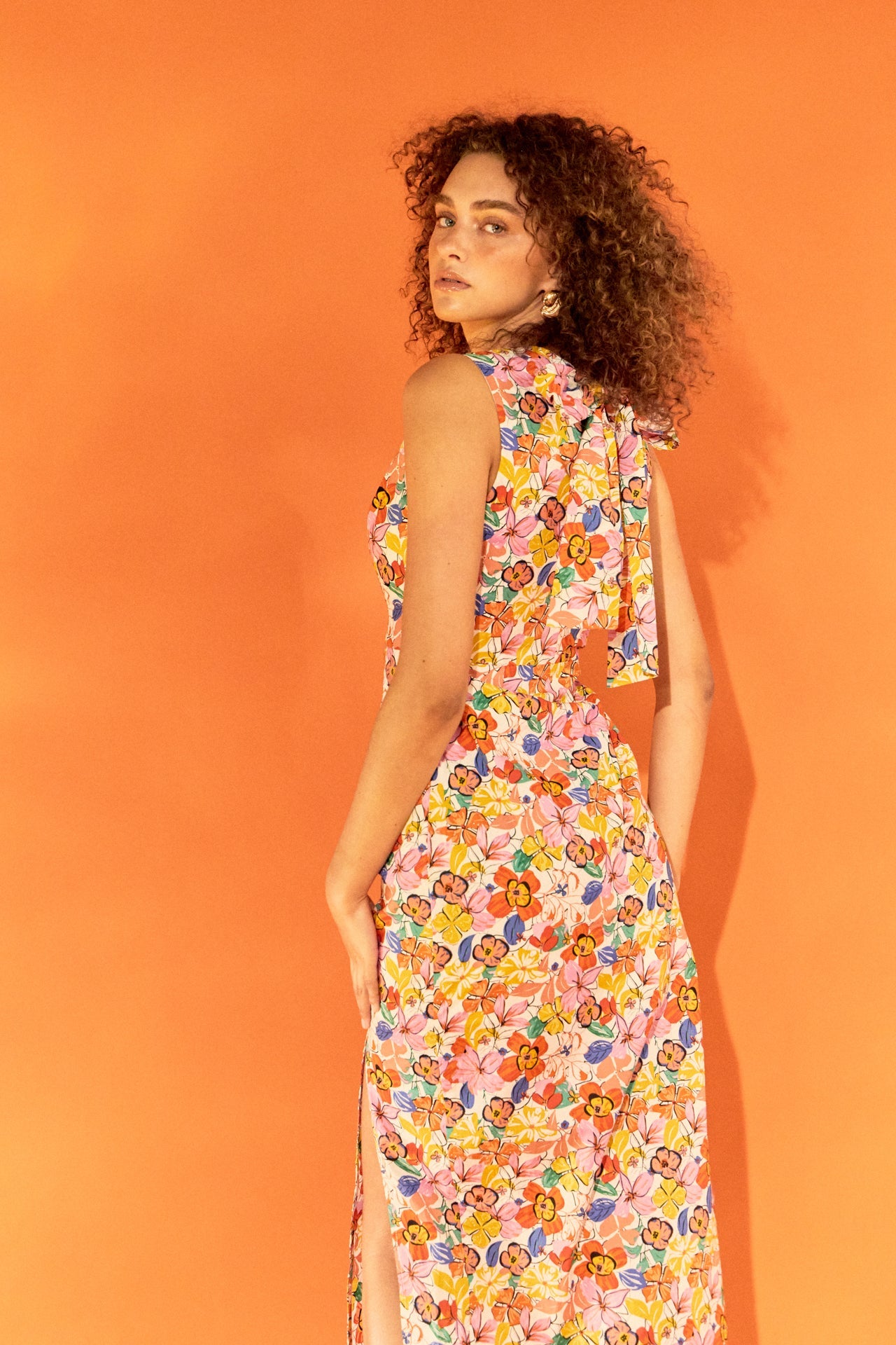 ENDLESS ROSE - Endless Rose - Cotton Floral Print Cutout Maxi Dress - DRESSES available at Objectrare