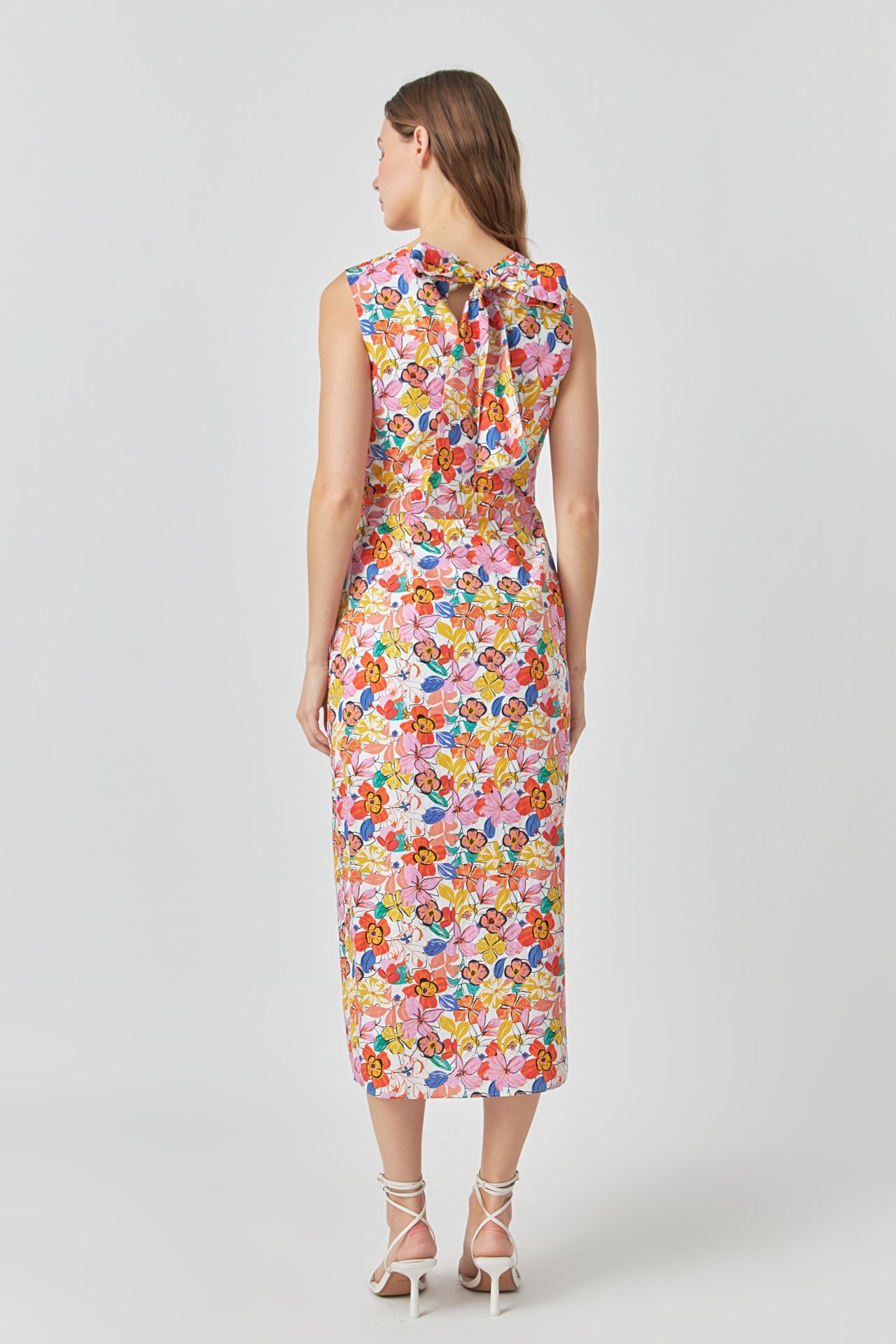 ENDLESS ROSE - Cotton Floral Print Cutout Maxi Dress - DRESSES available at Objectrare