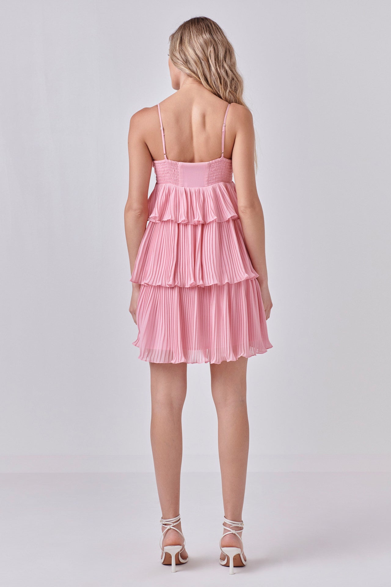 ENDLESS ROSE - Chiffon Pleated Corset Mini Dress - DRESSES available at Objectrare