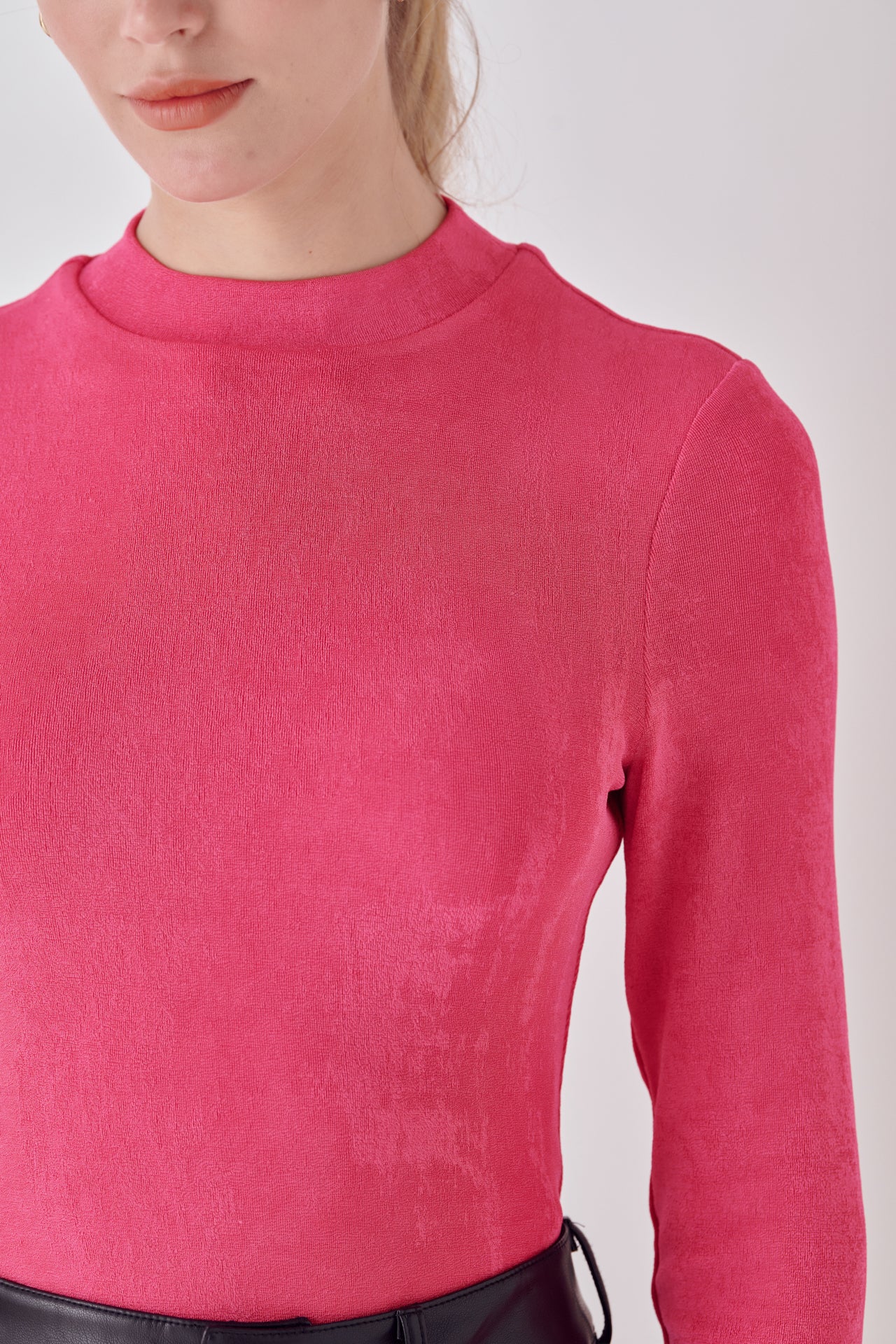 ENDLESS ROSE - Sheen Stretch Long Sleeve Top - TOPS available at Objectrare