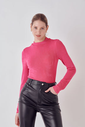 Sheen Stretch Long Sleeve Top