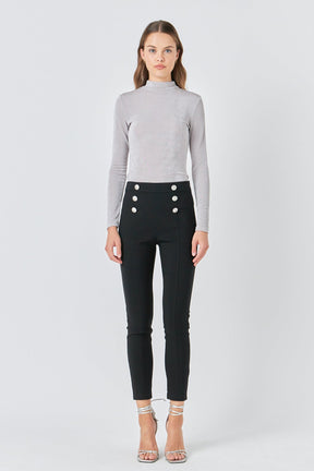ENDLESS ROSE - Sheen Stretch Long Sleeve Top - TOPS available at Objectrare