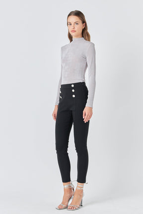 ENDLESS ROSE - Sheen Stretch Long Sleeve Top - TOPS available at Objectrare