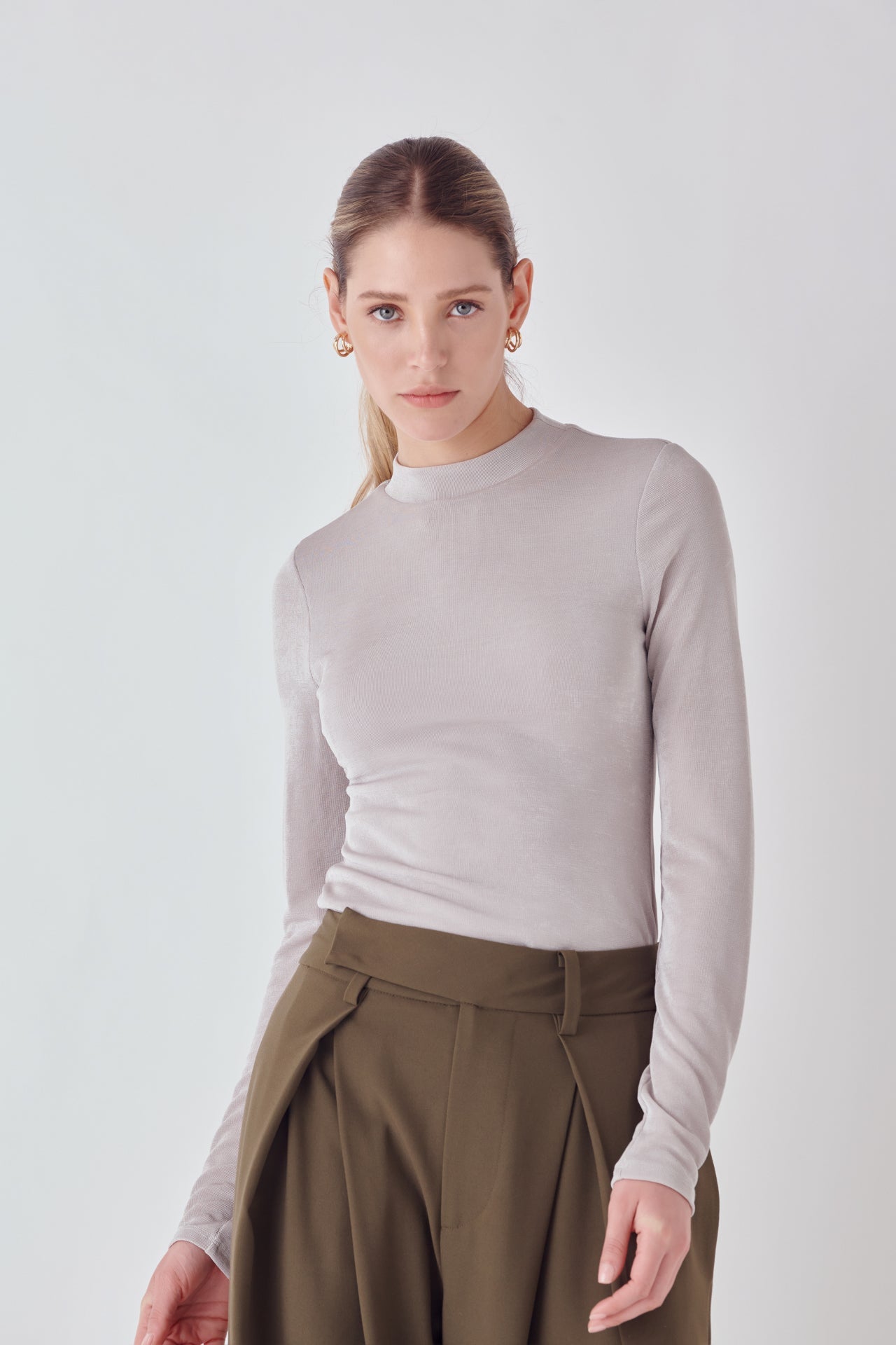 Sheen Stretch Long Sleeve Top