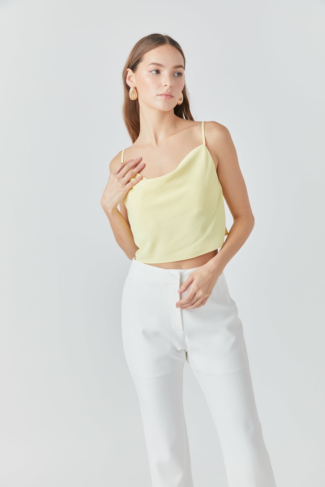 ENDLESS ROSE - Cowl Neck Cropped Cami - CAMI TOPS & TANK available at Objectrare