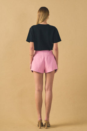 ENDLESS ROSE - Bonjour Sequins Embroidered Patch Top - TOPS available at Objectrare