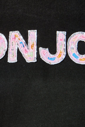 ENDLESS ROSE - Bonjour Sequins Embroidered Patch Top - TOPS available at Objectrare