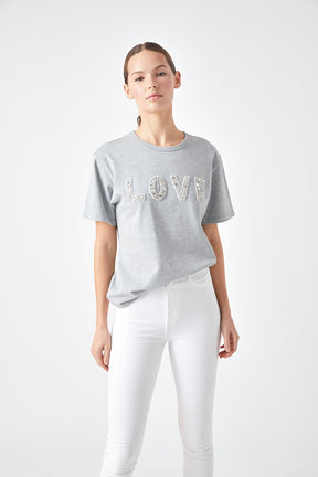 Love Jewel Embroidered Patch Top