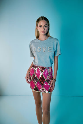 ENDLESS ROSE - Love Jewel Embroidered Patch Top - TOPS available at Objectrare