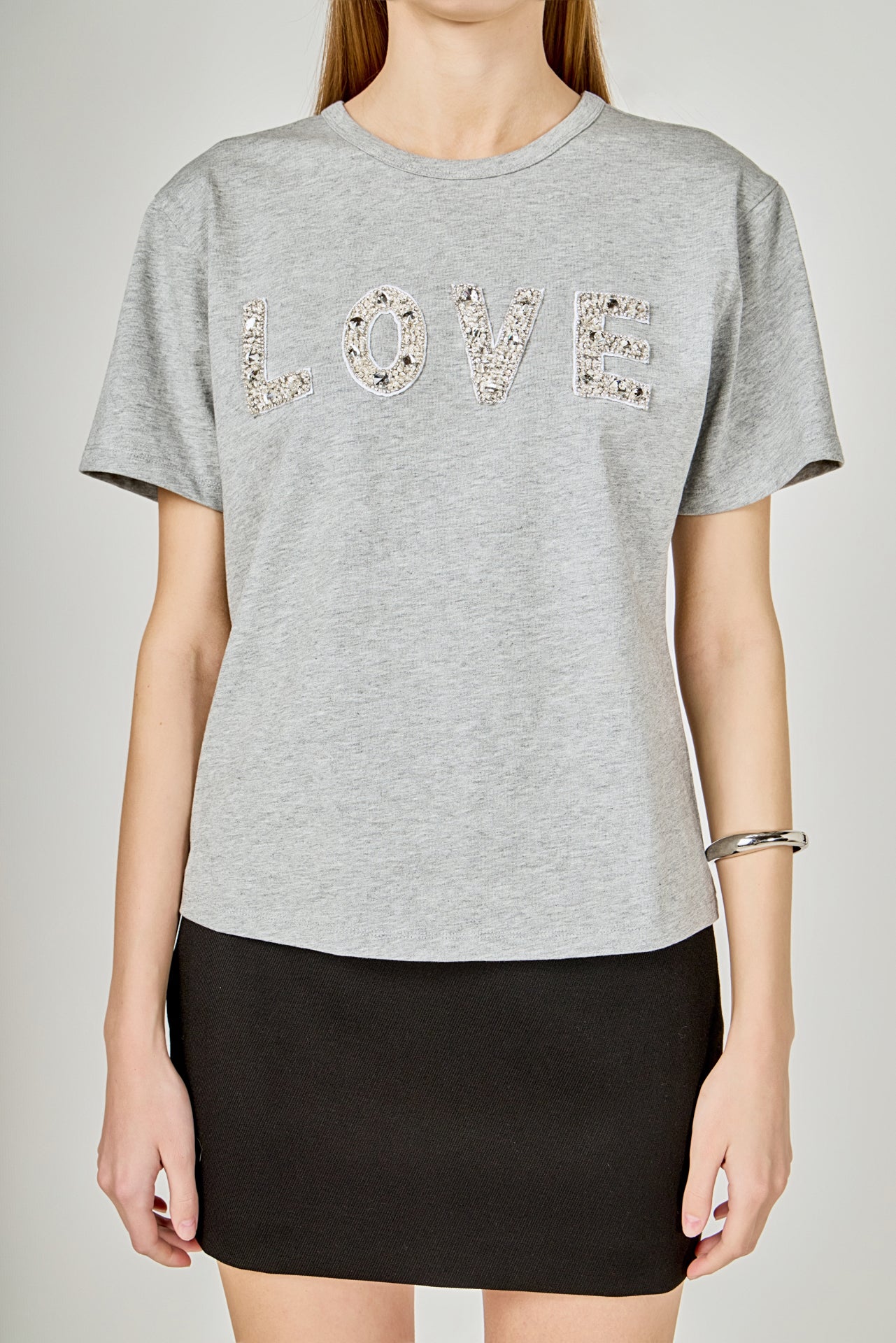 ENDLESS ROSE - Love Jewel Embroidered Patch Top - TOPS available at Objectrare