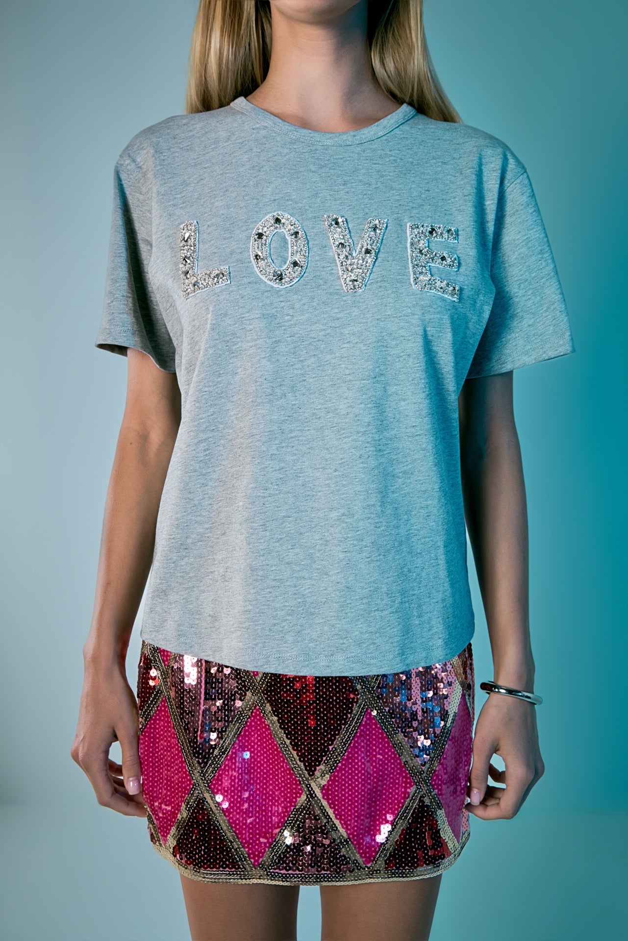 ENDLESS ROSE - Love Jewel Embroidered Patch Top - TOPS available at Objectrare