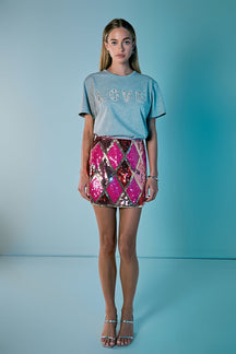 ENDLESS ROSE - Love Jewel Embroidered Patch Top - TOPS available at Objectrare