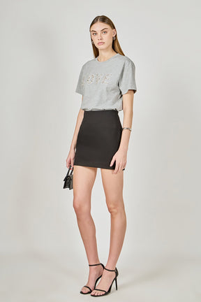 ENDLESS ROSE - Love Jewel Embroidered Patch Top - TOPS available at Objectrare