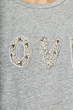 ENDLESS ROSE - Love Jewel Embroidered Patch Top - TOPS available at Objectrare