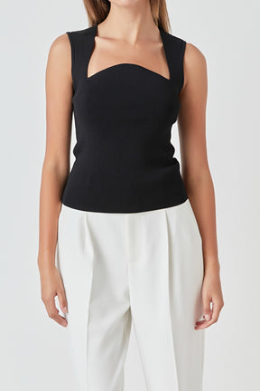 ENDLESS ROSE - Ribbed Knit Sleeveless Top - TOPS available at Objectrare