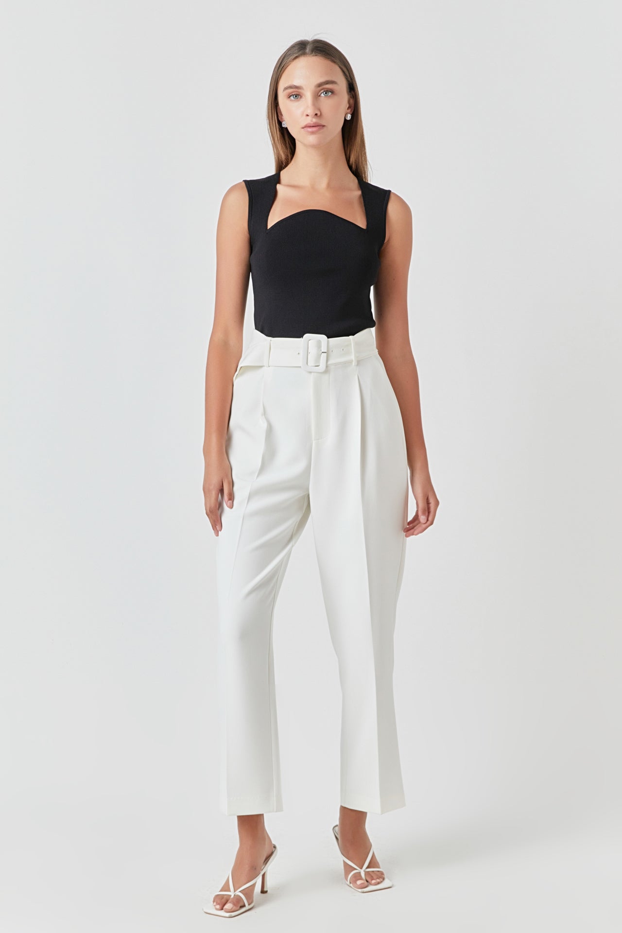 ENDLESS ROSE - Ribbed Knit Sleeveless Top - TOPS available at Objectrare