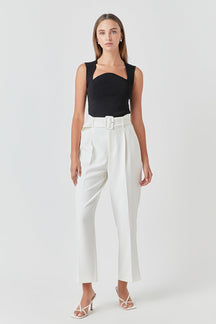ENDLESS ROSE - Ribbed Knit Sleeveless Top - TOPS available at Objectrare