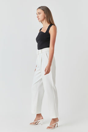 ENDLESS ROSE - Ribbed Knit Sleeveless Top - TOPS available at Objectrare