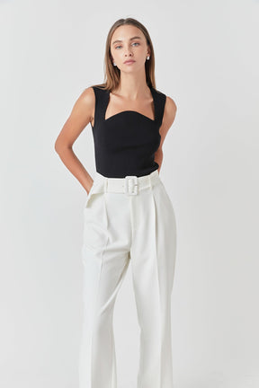 ENDLESS ROSE - Ribbed Knit Sleeveless Top - TOPS available at Objectrare