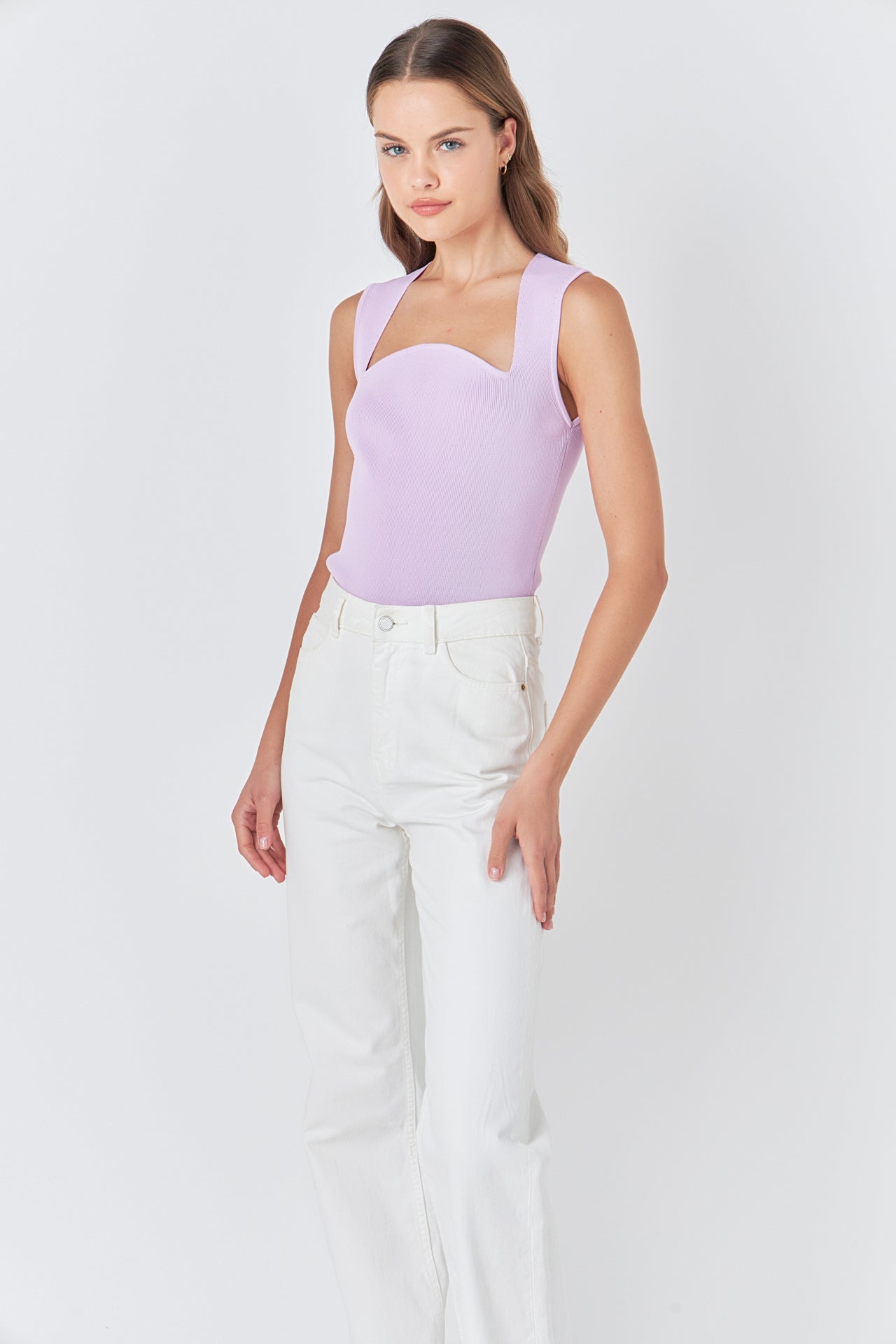 ENDLESS ROSE - Ribbed Knit Sleeveless Top - TOPS available at Objectrare