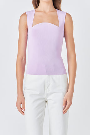 ENDLESS ROSE - Ribbed Knit Sleeveless Top - TOPS available at Objectrare