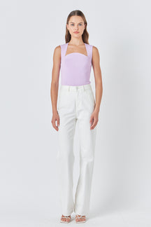 ENDLESS ROSE - Ribbed Knit Sleeveless Top - TOPS available at Objectrare