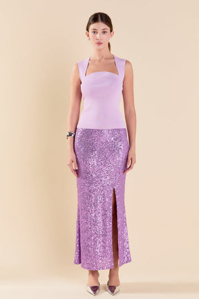 ENDLESS ROSE - Ribbed Knit Sleeveless Top - TOPS available at Objectrare