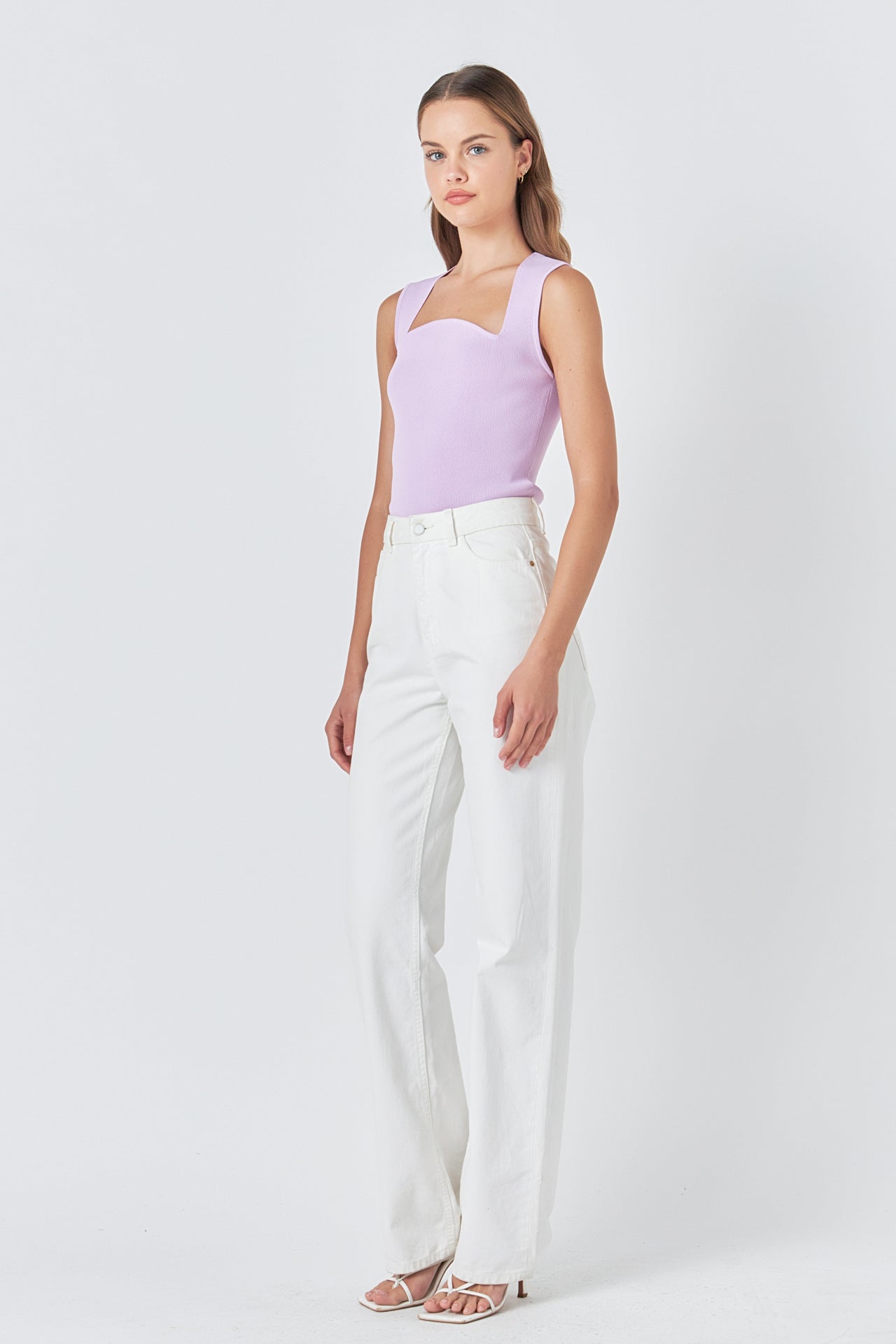 ENDLESS ROSE - Ribbed Knit Sleeveless Top - TOPS available at Objectrare