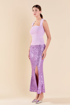 ENDLESS ROSE - Ribbed Knit Sleeveless Top - TOPS available at Objectrare