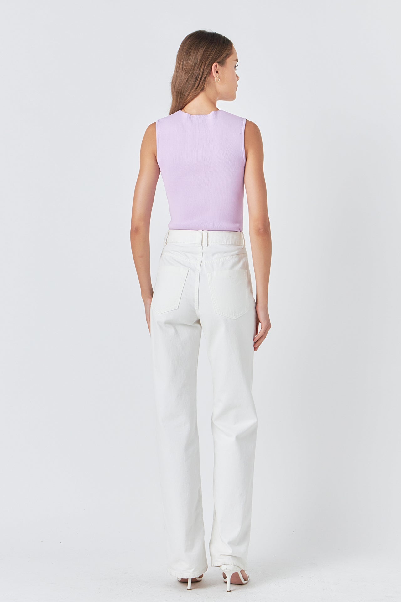 ENDLESS ROSE - Ribbed Knit Sleeveless Top - TOPS available at Objectrare