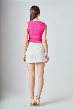 ENDLESS ROSE - Ribbed Knit Sleeveless Top - TOPS available at Objectrare