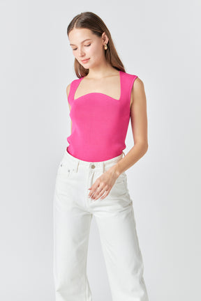 ENDLESS ROSE - Ribbed Knit Sleeveless Top - TOPS available at Objectrare