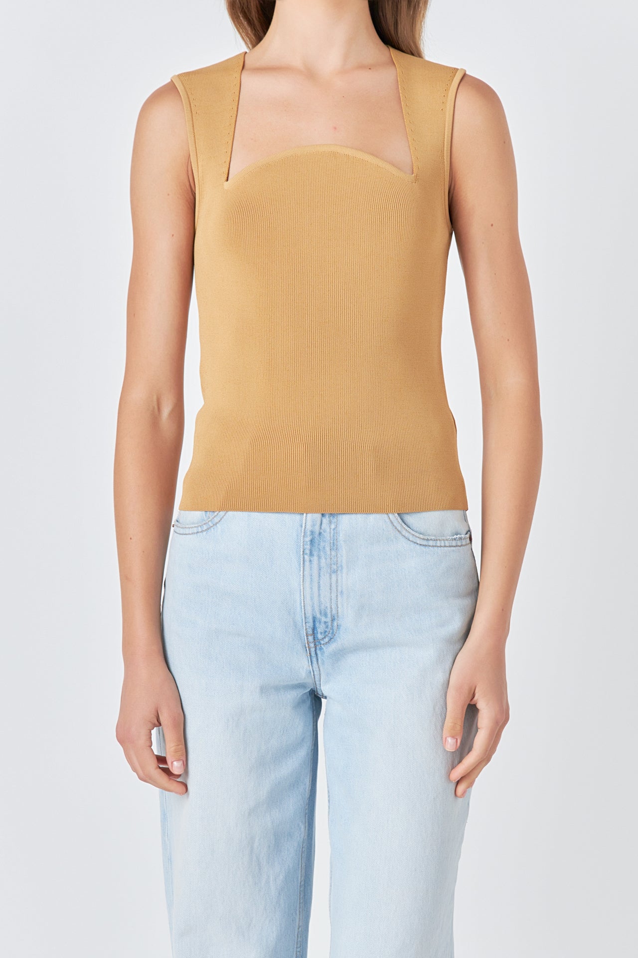 ENDLESS ROSE - Ribbed Knit Sleeveless Top - CAMI TOPS & TANK available at Objectrare