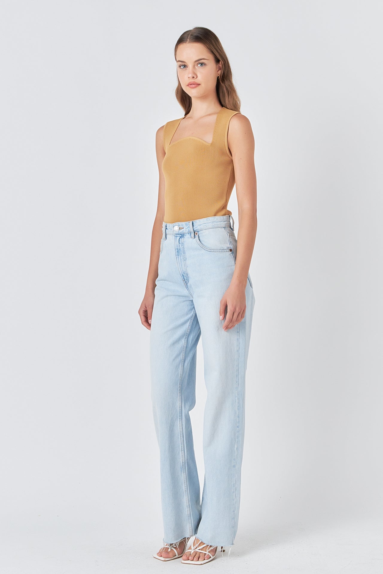 ENDLESS ROSE - Ribbed Knit Sleeveless Top - CAMI TOPS & TANK available at Objectrare