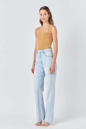 ENDLESS ROSE - Ribbed Knit Sleeveless Top - CAMI TOPS & TANK available at Objectrare