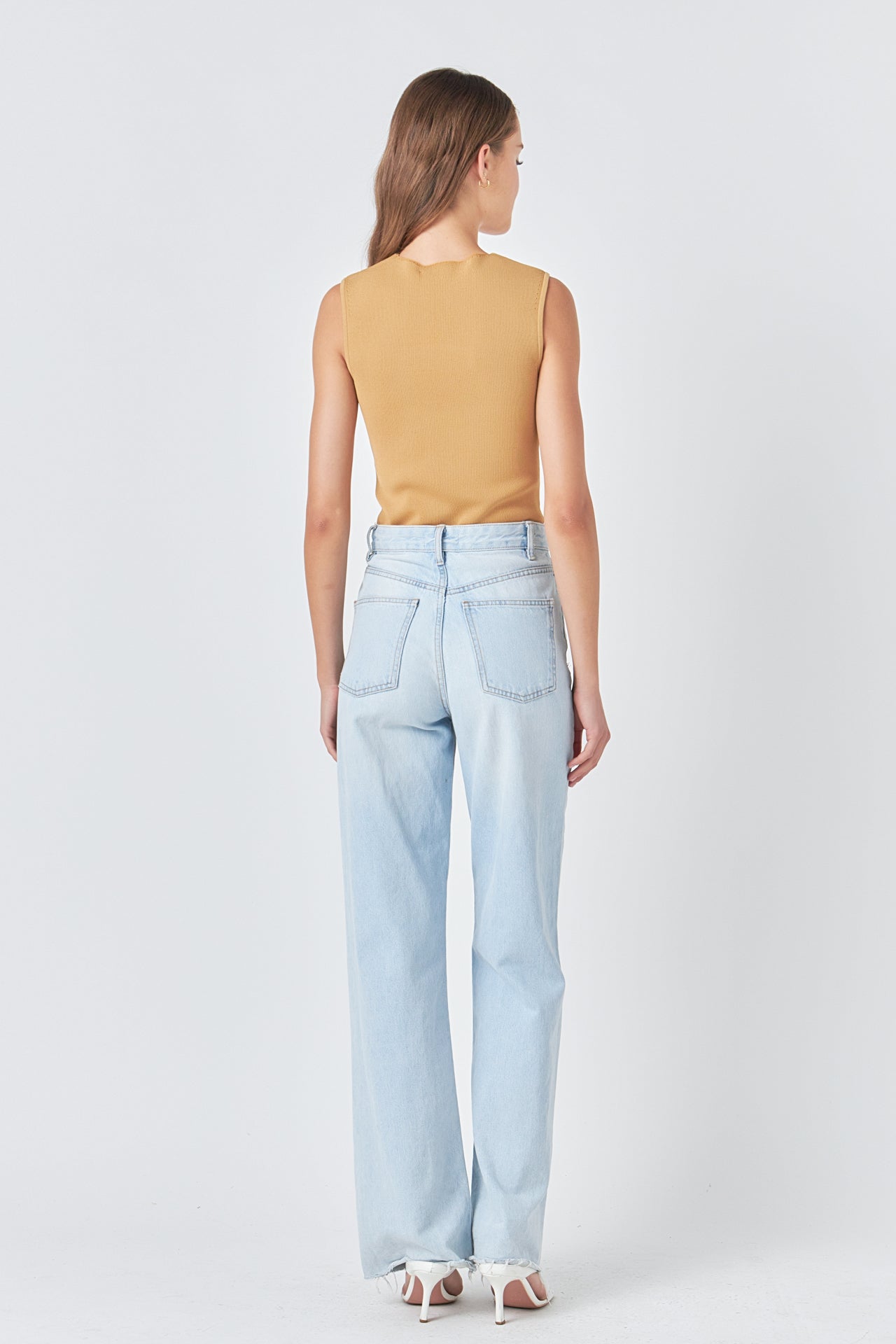 ENDLESS ROSE - Ribbed Knit Sleeveless Top - CAMI TOPS & TANK available at Objectrare