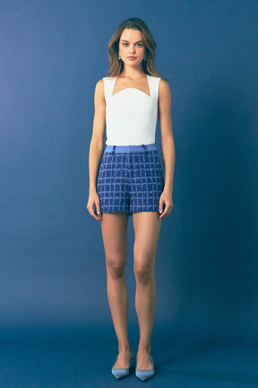 ENDLESS ROSE - Endless Rose - Denim Tweed Shorts - SHORTS available at Objectrare