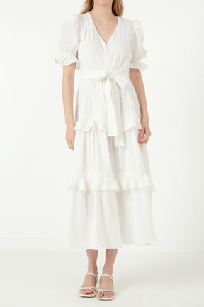 FREE THE ROSES - Ruffled Lace Trim Duster Maxi - DRESSES available at Objectrare