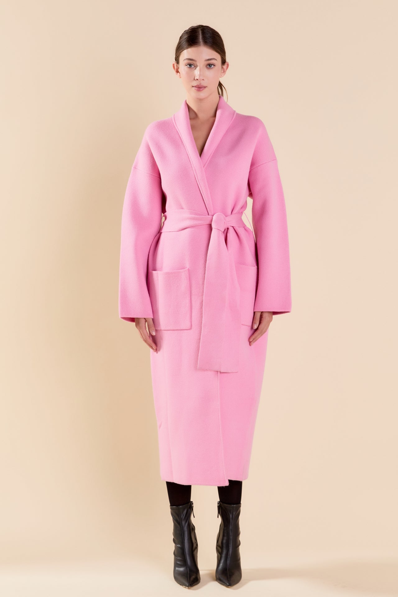 ENDLESS ROSE - Shawl Collar Oversize Long Cardigan - SWEATERS & KNITS available at Objectrare