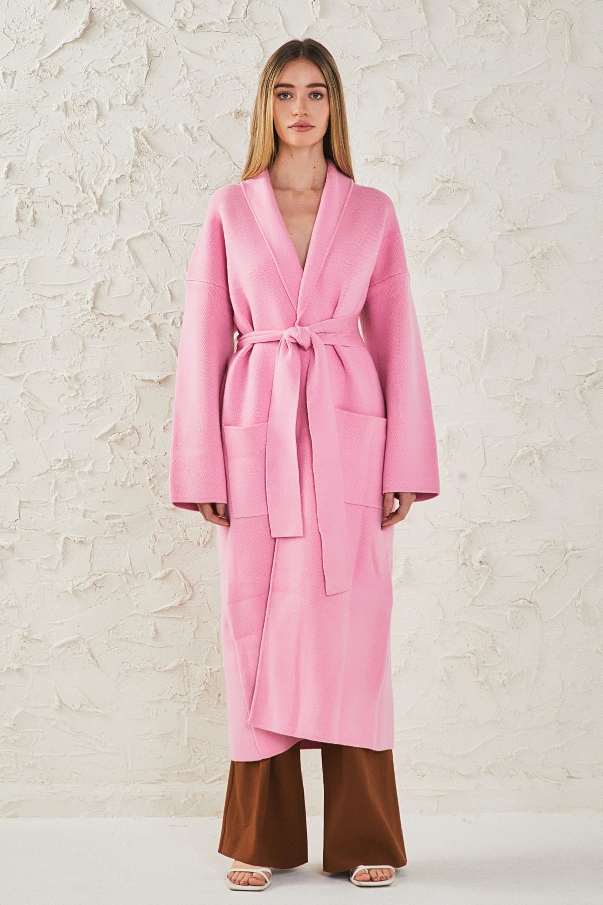 ENDLESS ROSE - Shawl Collar Oversize Long Cardigan - SWEATERS & KNITS available at Objectrare
