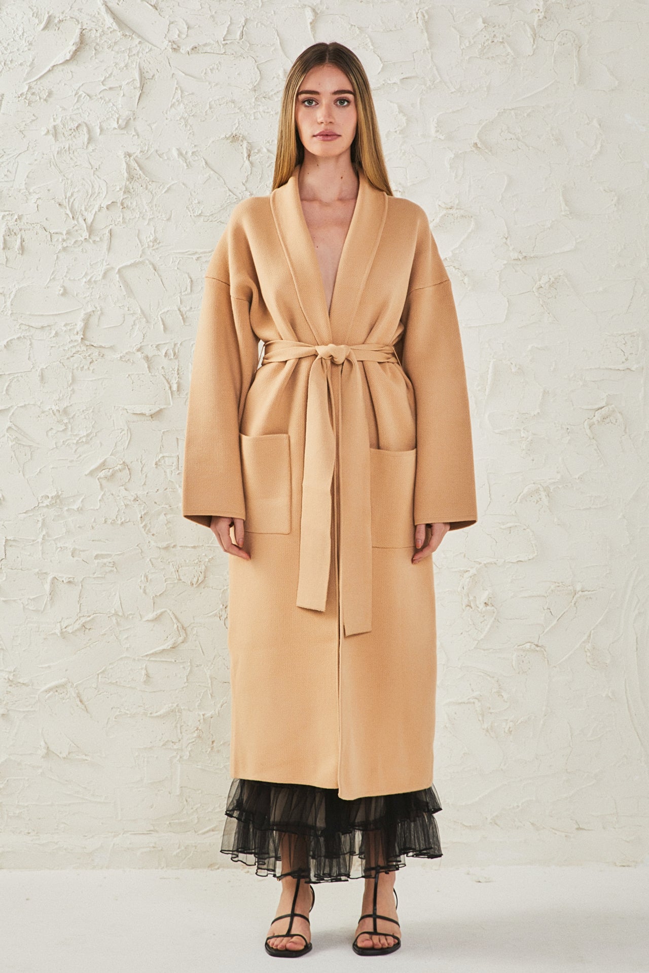 ENDLESS ROSE - Shawl Collar Oversize Long Cardigan - SWEATERS & KNITS available at Objectrare