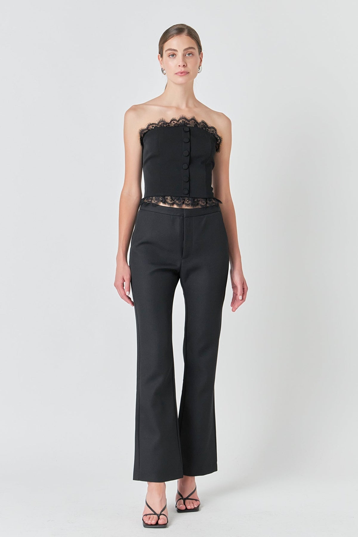 ENDLESS ROSE - Peekaboo Laced Corset Top - TOPS available at Objectrare