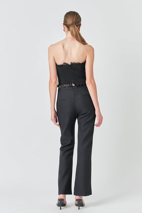 ENDLESS ROSE - Peekaboo Laced Corset Top - TOPS available at Objectrare