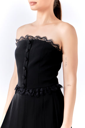 ENDLESS ROSE - Peekaboo Laced Corset Top - TOPS available at Objectrare