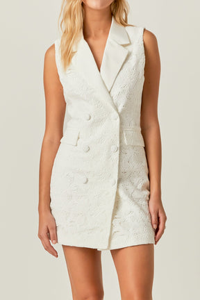 ENDLESS ROSE - Laced Sleeveless Blazer Mini Dress - DRESSES available at Objectrare
