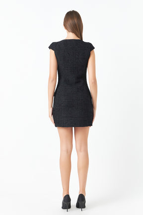 ENDLESS ROSE - Scooped Neck Buttoned Mini Dress - DRESSES available at Objectrare